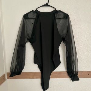 Mesh sleeve body suit